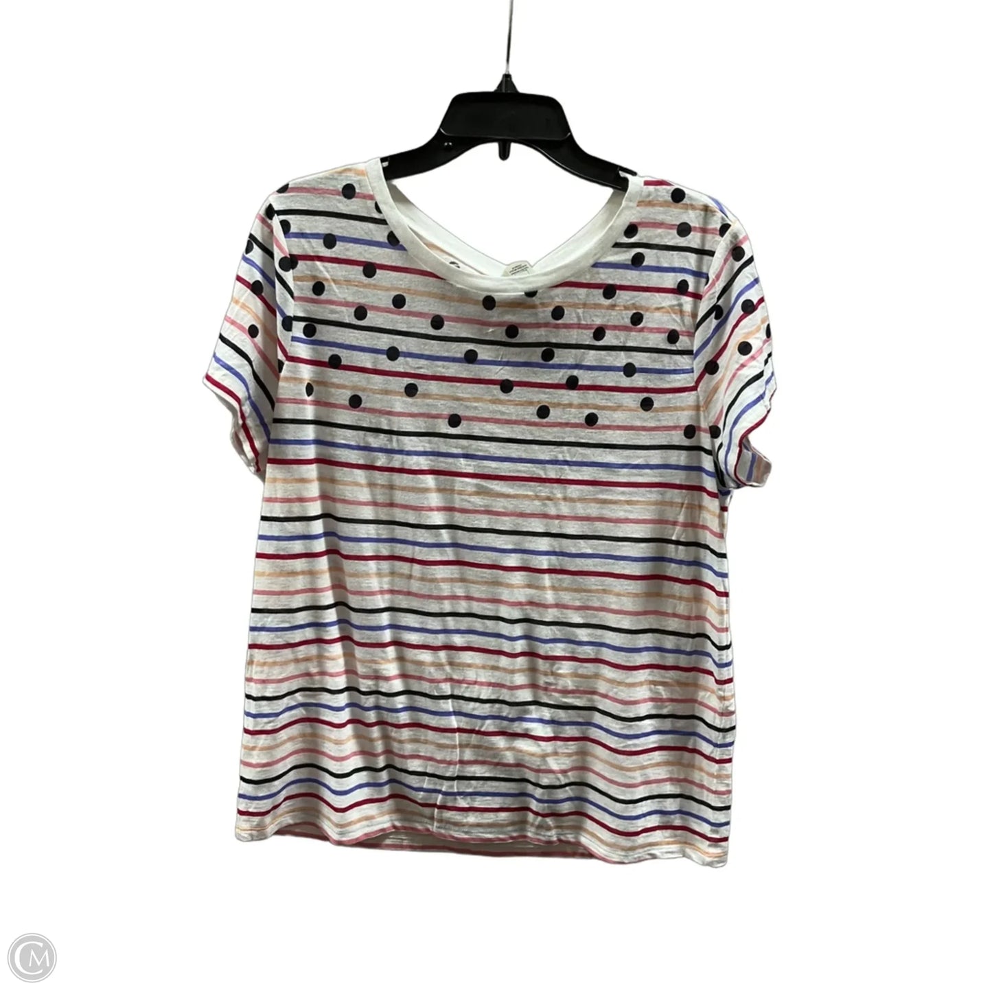 Top Short Sleeve Basic By Loft In Polkadot Pattern, Size: L