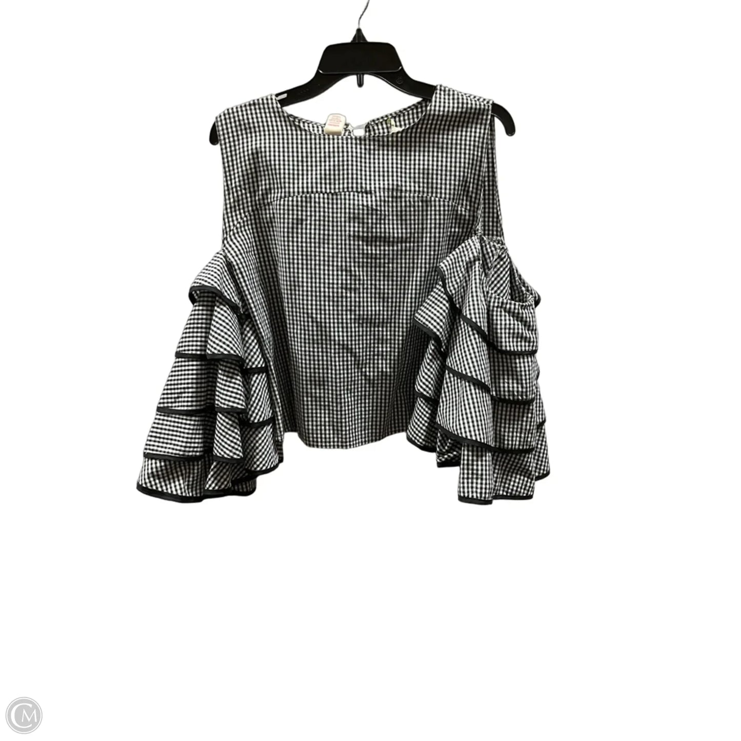 Top 3/4 Sleeve Basic By Gianni Bini In Checkered Pattern, Size: S
