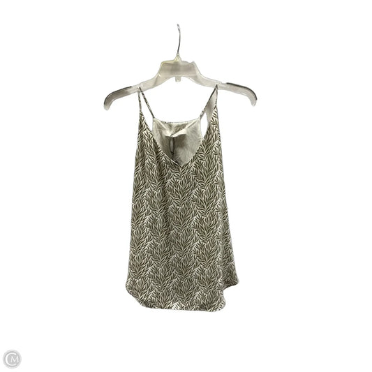 Top Sleeveless By Loft In Green & White, Size: M