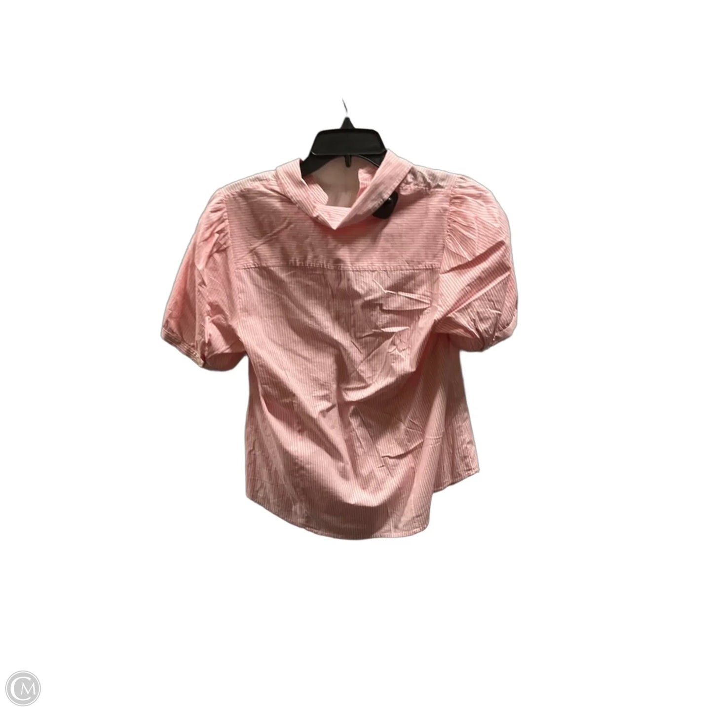 Blouse Short Sleeve By J. Crew In Pink & White, Size: M
