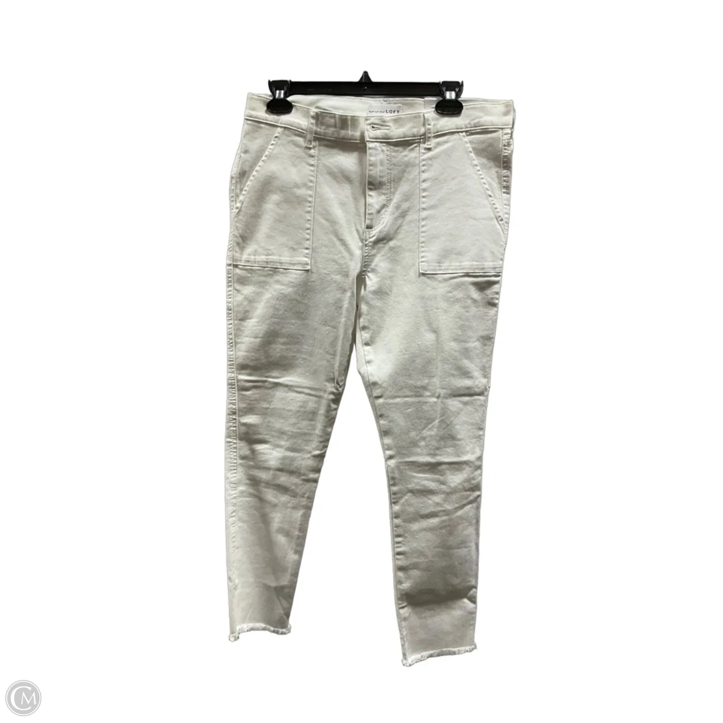Jeans Cropped By Loft In Cream, Size: 10