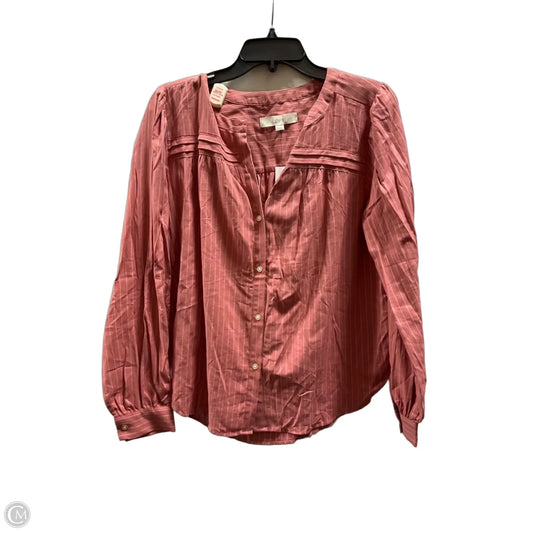 Top Long Sleeve By Loft In Pink, Size: M