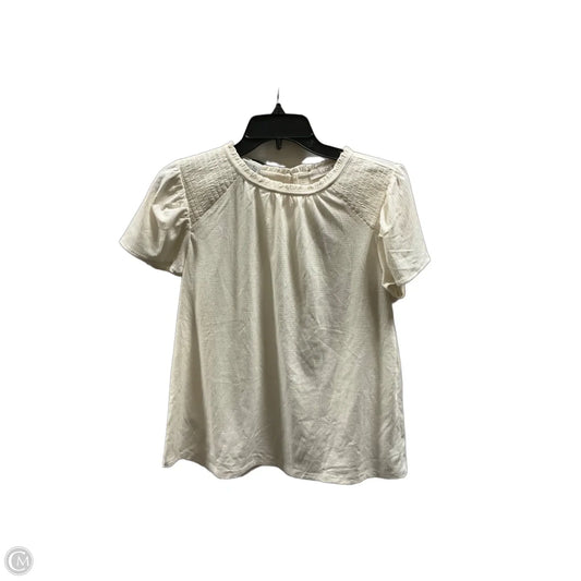 Top Short Sleeve By Loft In Cream, Size: M