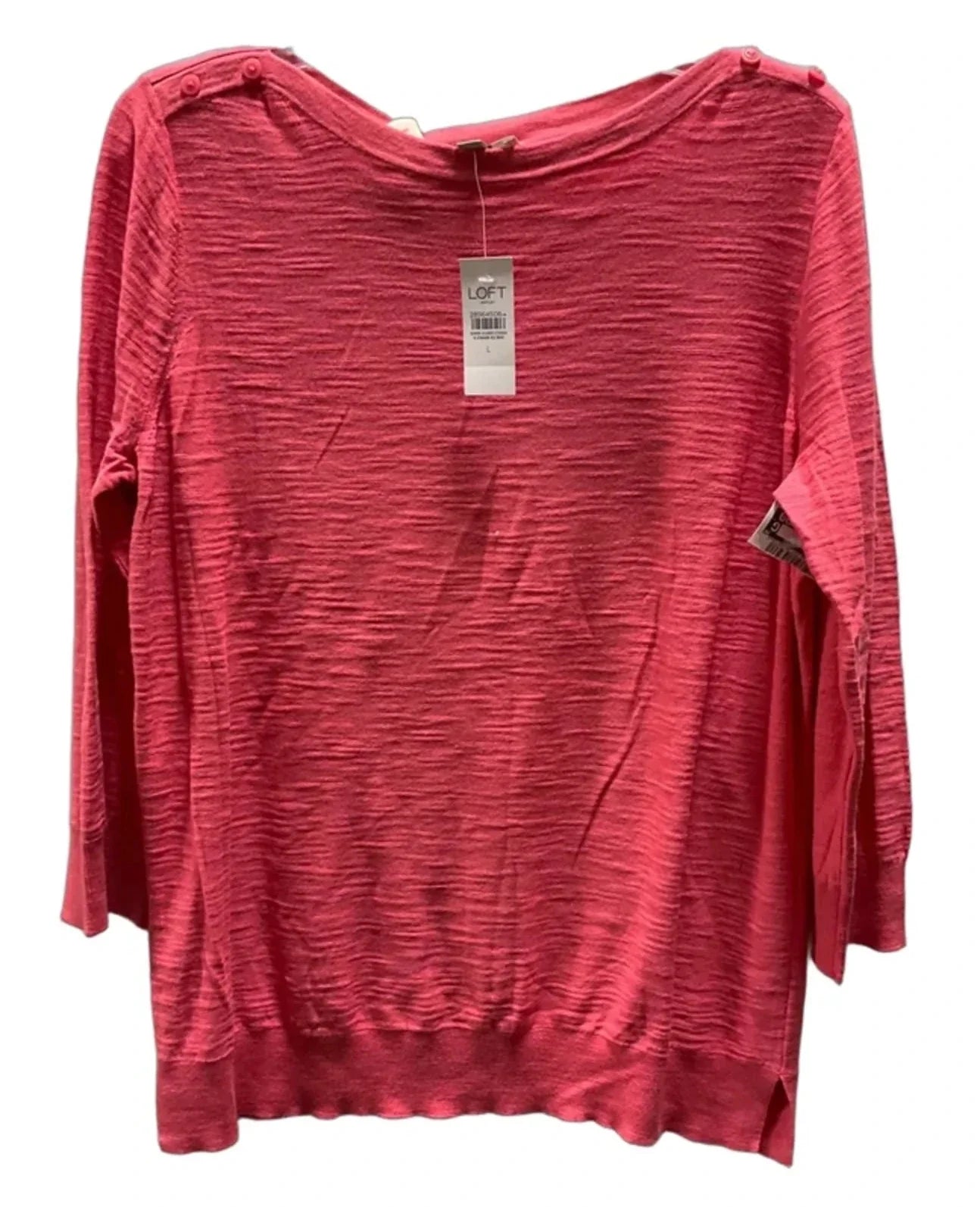 Top Long Sleeve By Loft In Pink, Size: L