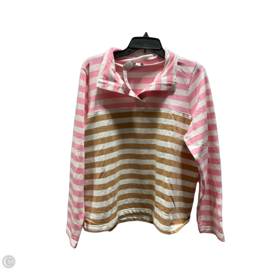 Sweatshirt Crewneck By J. Crew In Pink & Tan, Size: L