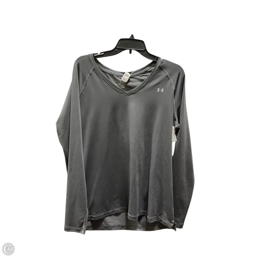 Athletic Top Long Sleeve Crewneck By Under Armour In Grey, Size: Xl