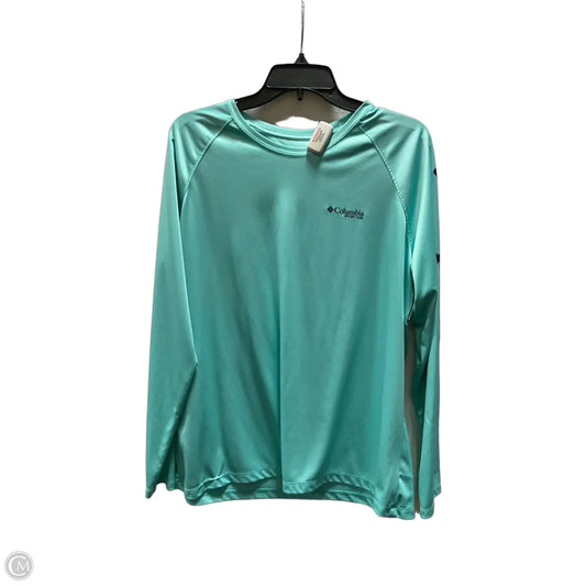 Athletic Top Long Sleeve Crewneck By Columbia In Aqua, Size: 1x