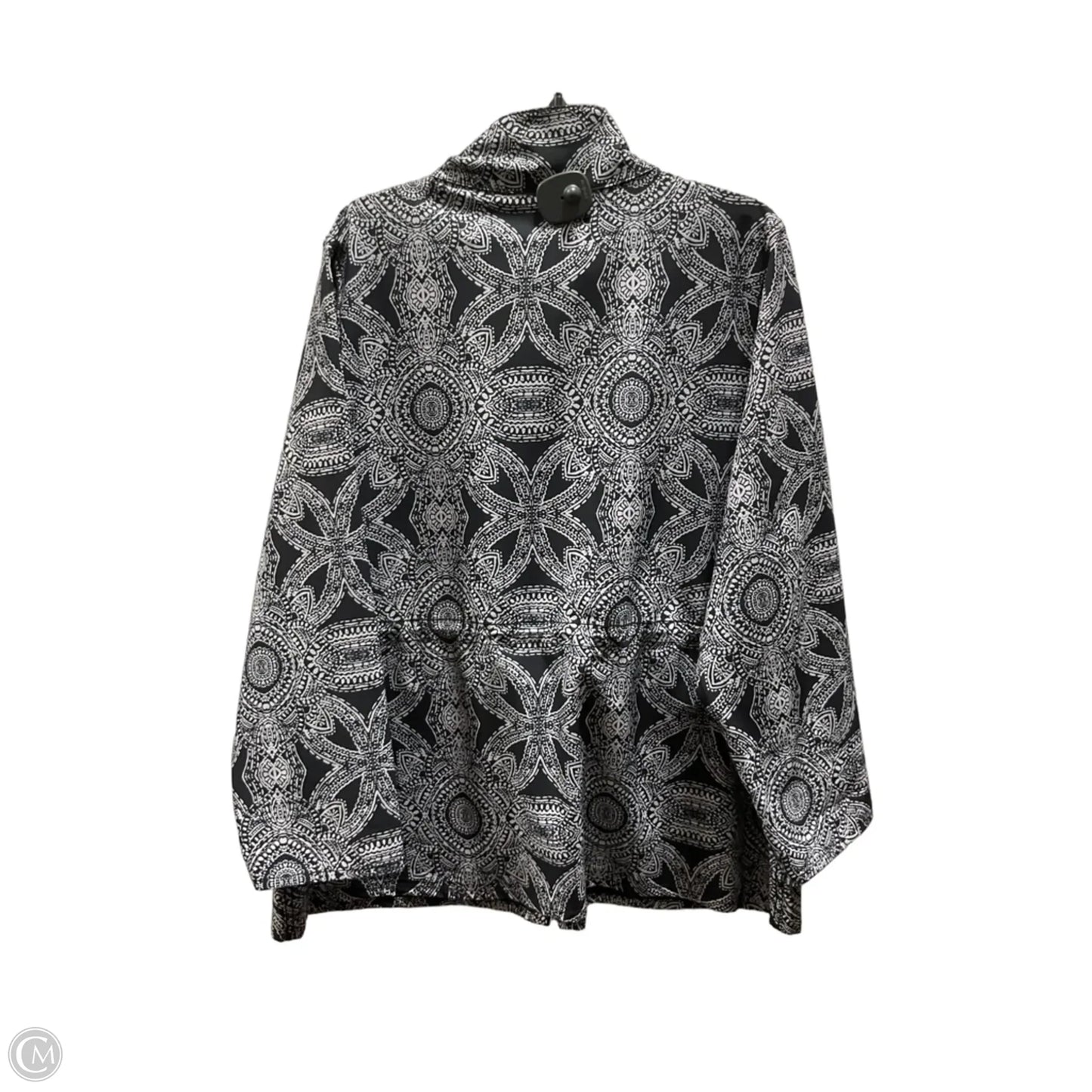 Athletic Jacket By Chicos In Black & White, Size: Xl