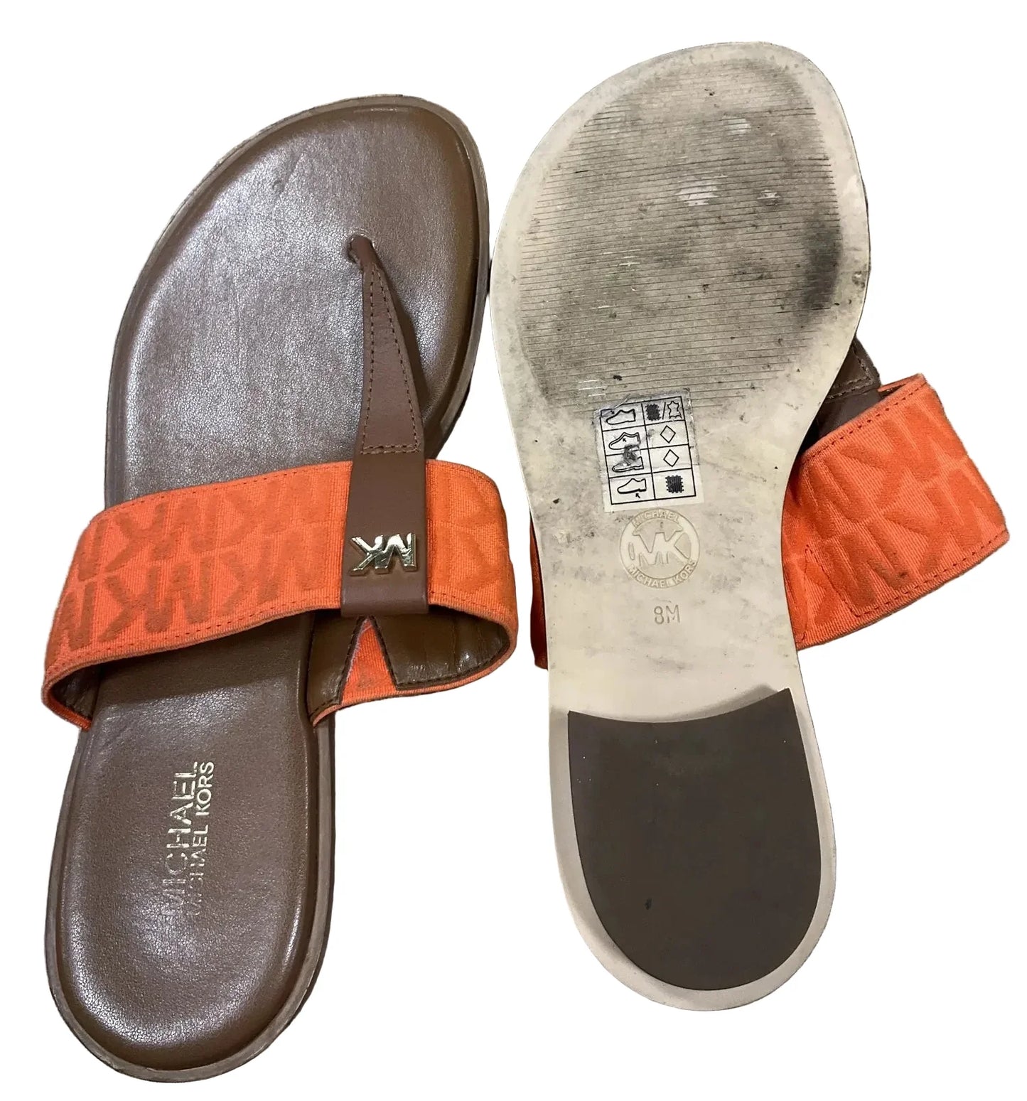 Sandals Flats By Michael By Michael Kors In Orange, Size: 8