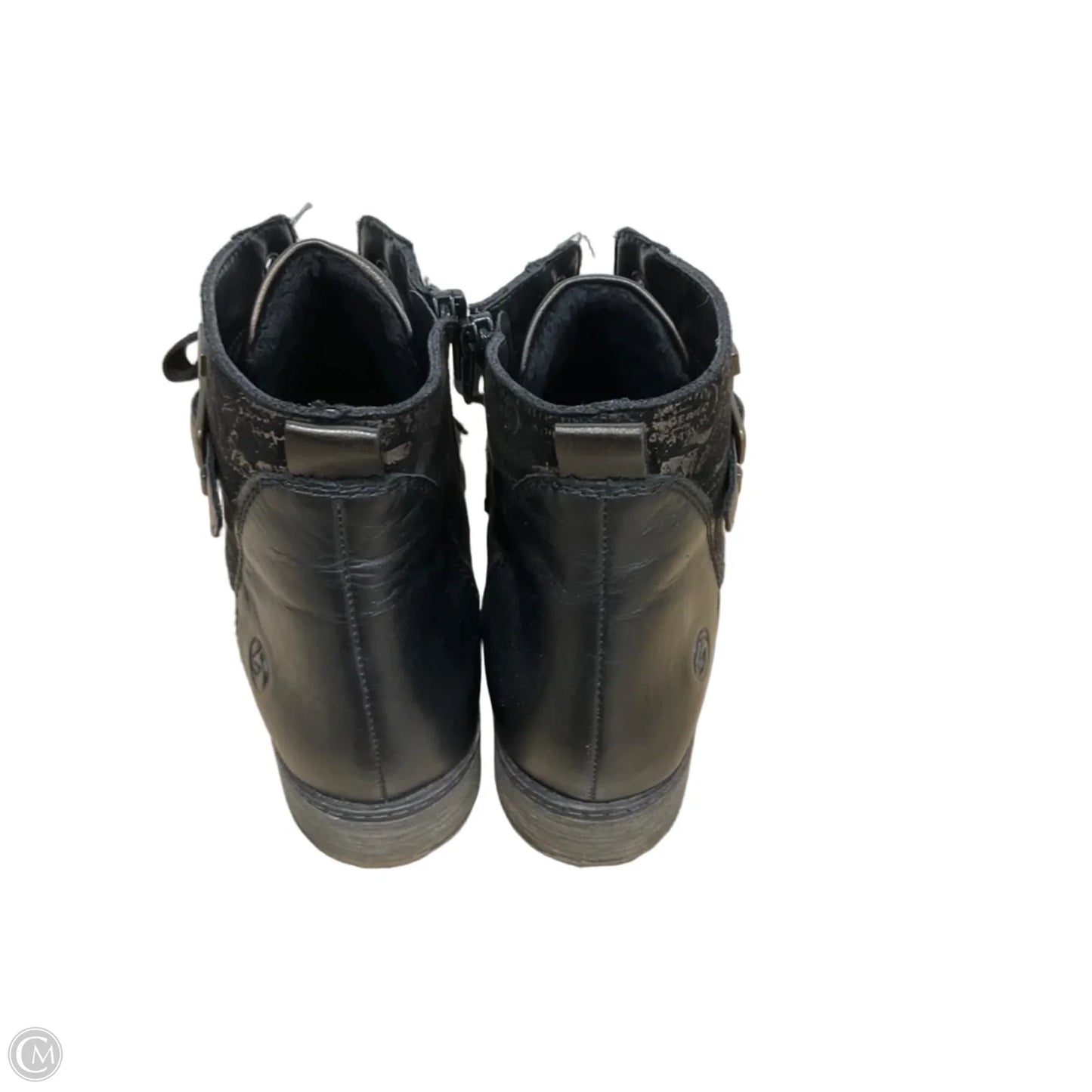 Boots Ankle Flats By Cma In Black & Brown, Size: 8