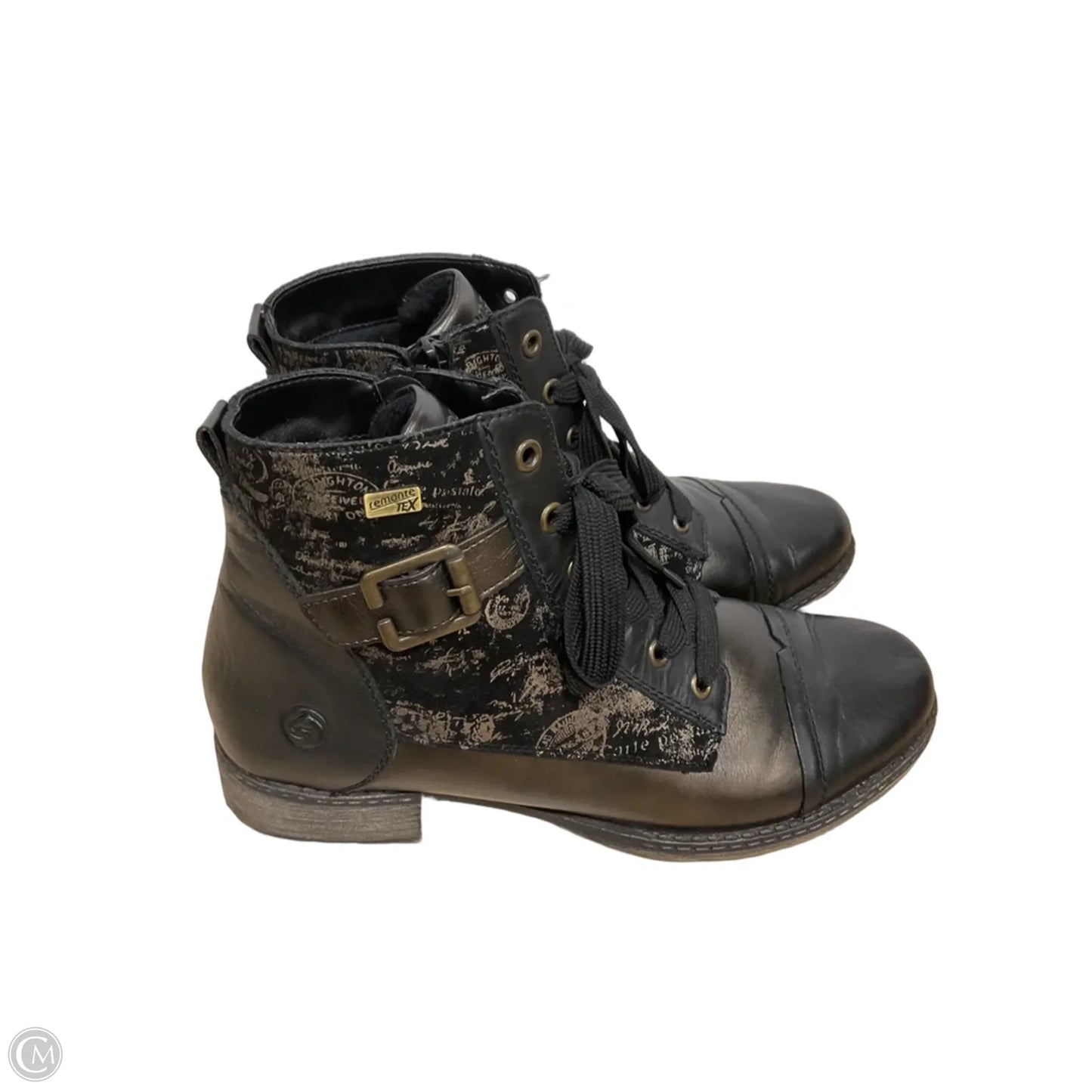 Boots Ankle Flats By Cma In Black & Brown, Size: 8