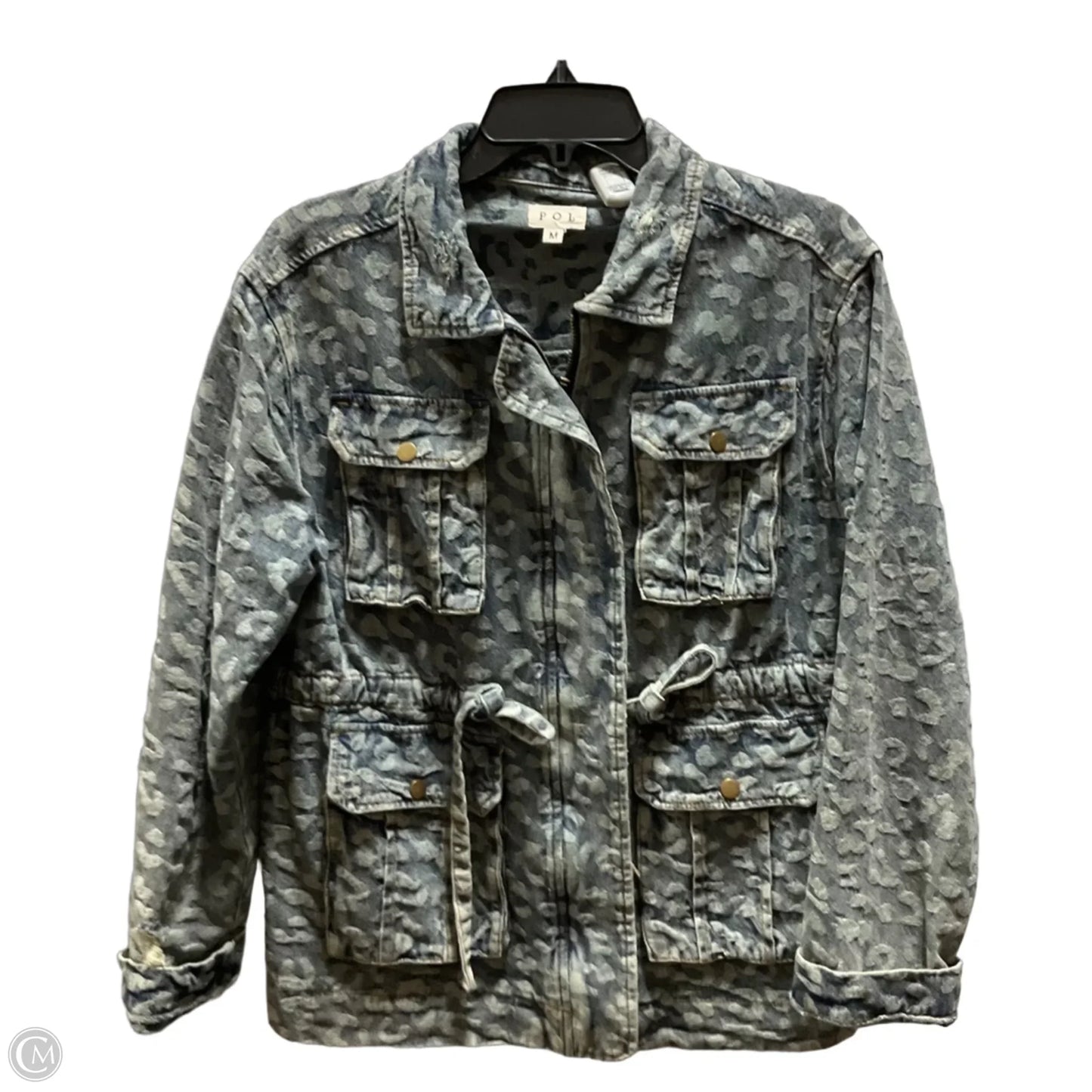 Jacket Denim By Pol In Blue, Size: M
