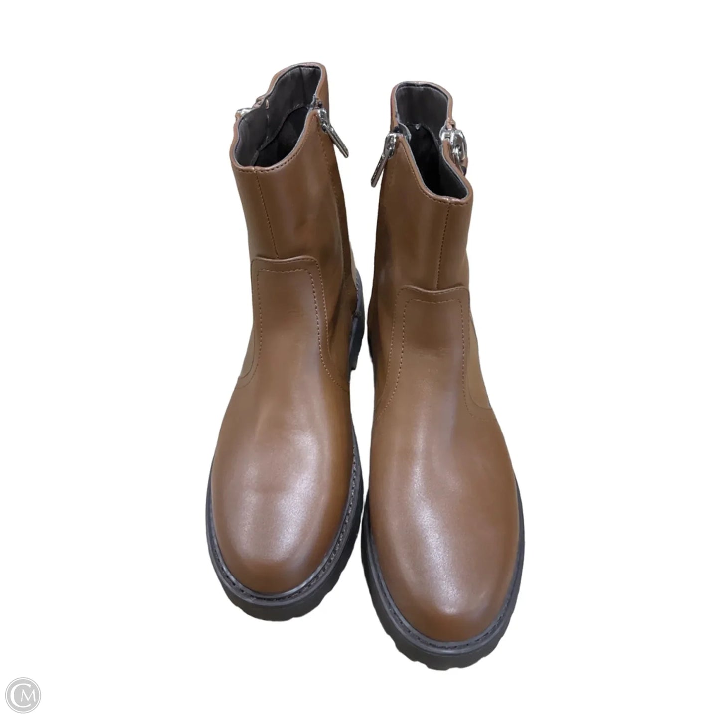 Boots Ankle Flats By Calvin Klein In Brown, Size: 10