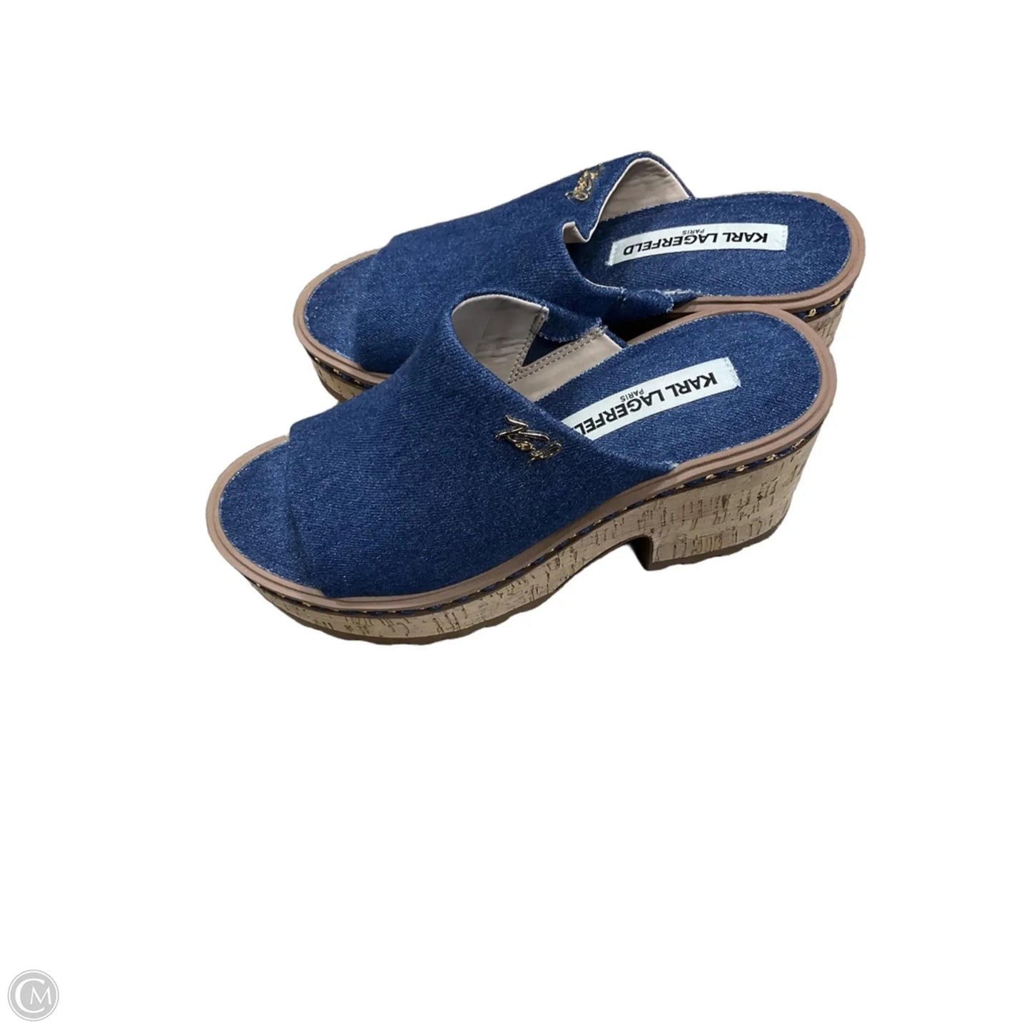 Sandals Designer By Karl Lagerfeld In Blue, Size: 6