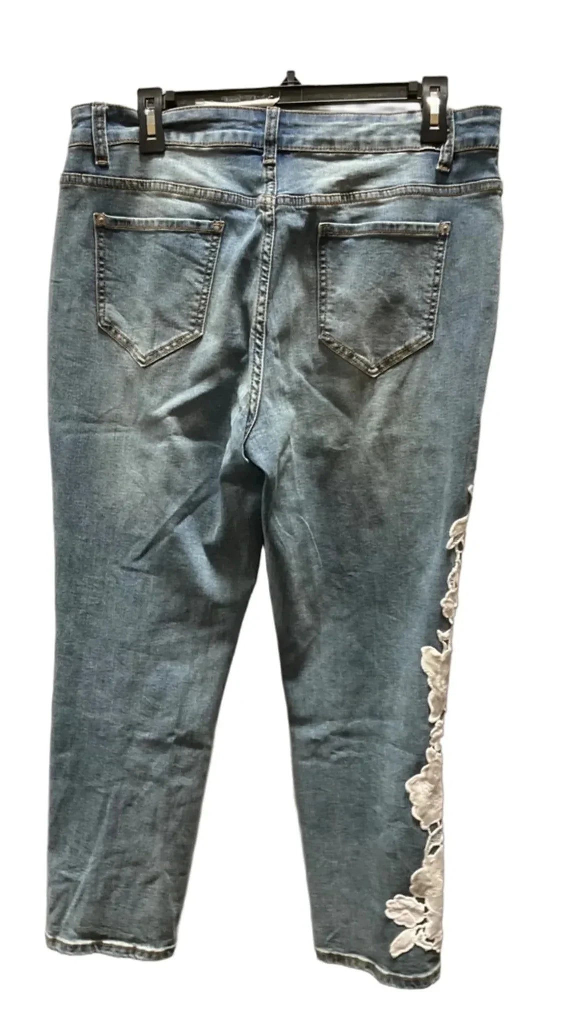 Jeans Straight By Boston Proper In Blue & White, Size: 12
