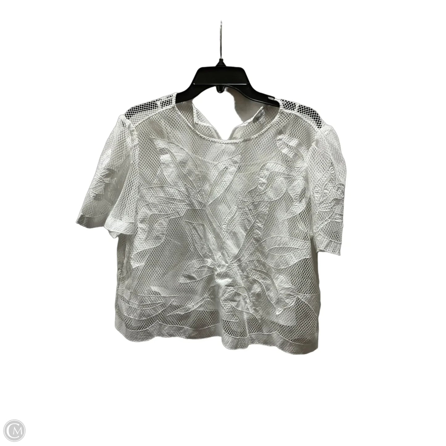 Top Short Sleeve By Chicos In White, Size: Xl