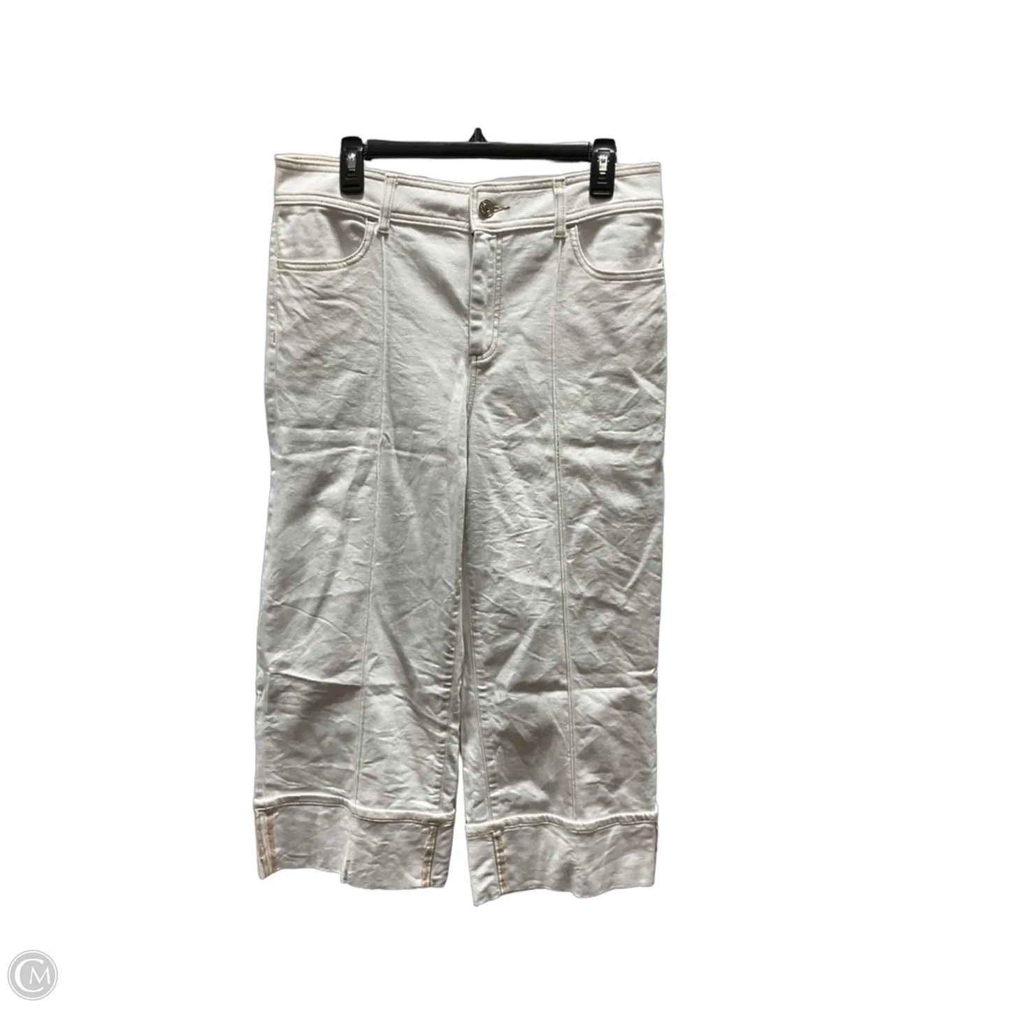 Jeans Wide Leg By Chicos In Cream, Size: 10