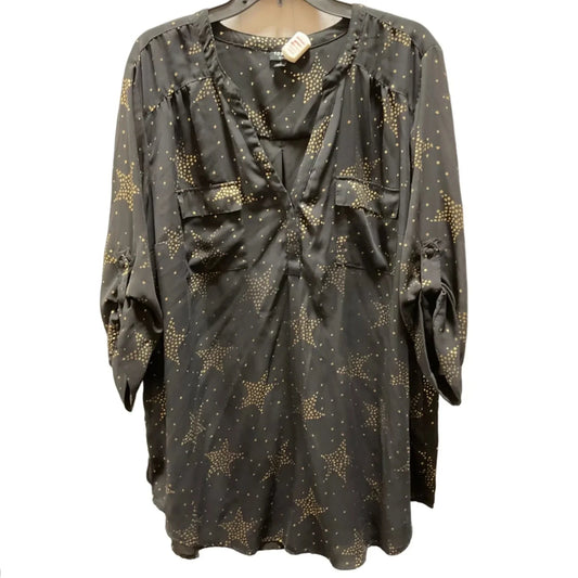Top 3/4 Sleeve By Torrid In Black & Gold, Size: 3x