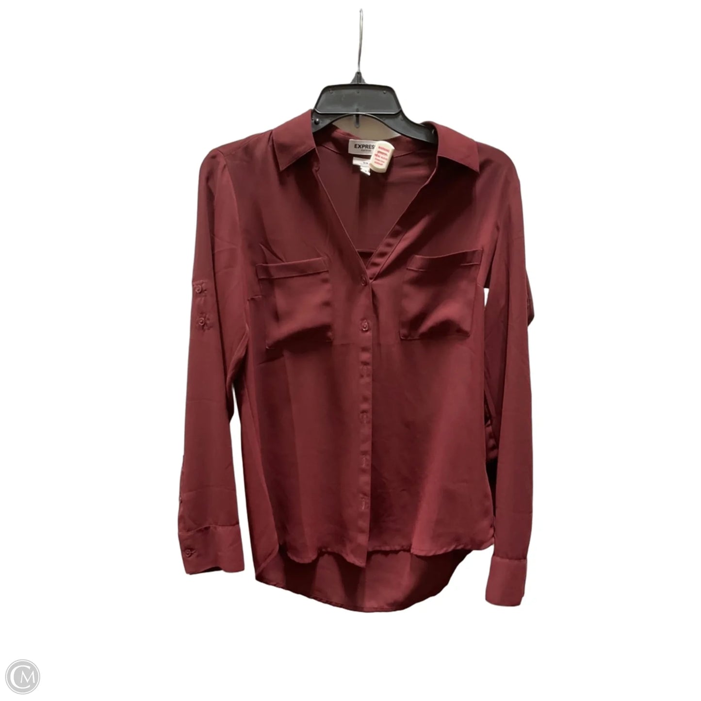 Blouse Long Sleeve By Express In Red, Size: S