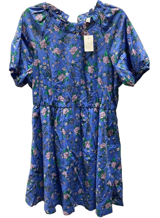 Dress Casual Midi By J. Crew In Blue & Green, Size: Xl