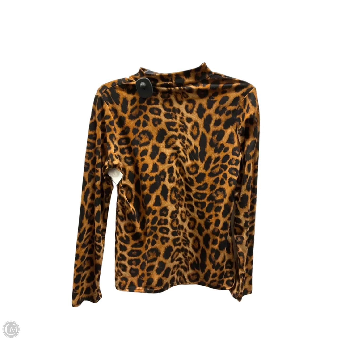 Top Long Sleeve By Olivia Rae In Leopard Print, Size: L