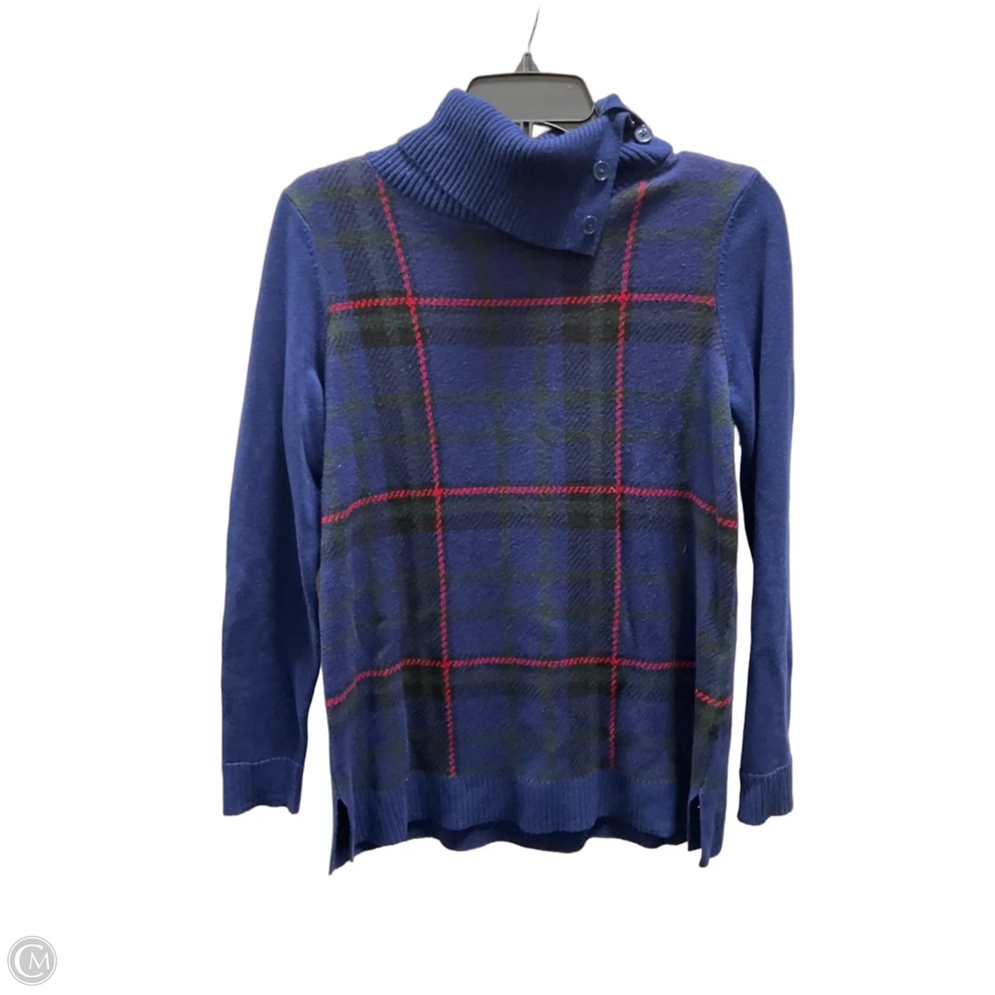 Top Long Sleeve By Talbots In Blue & Red, Size: S
