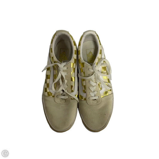 Shoes Sneakers By Vans In Gold, Size: 9