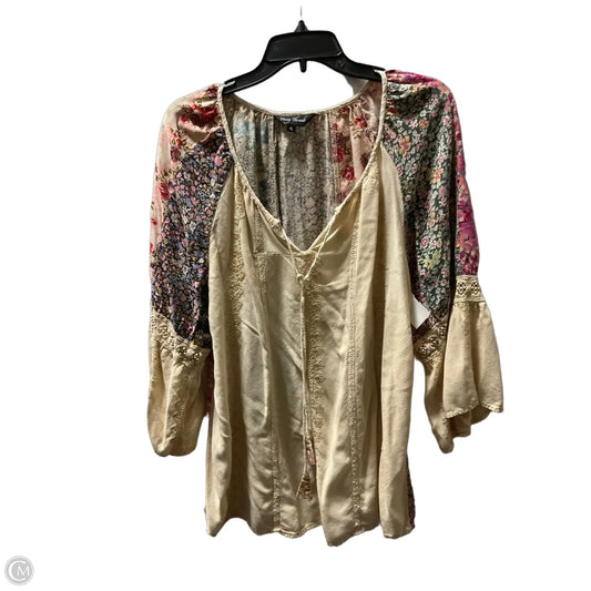 Top Long Sleeve By Young Threads In Multi-colored, Size: Xl