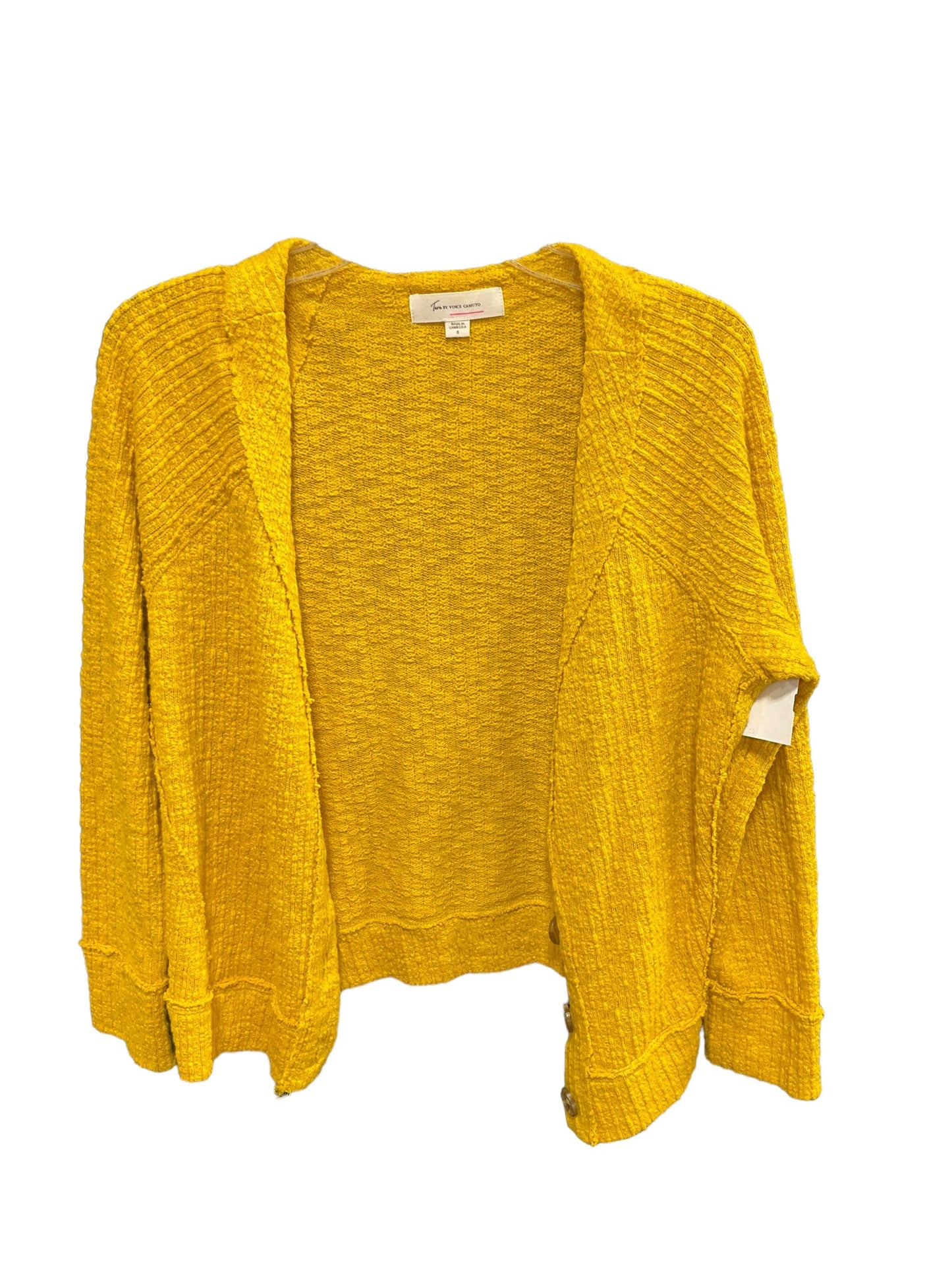 Sweater Cardigan By Vince Camuto In Yellow, Size: S