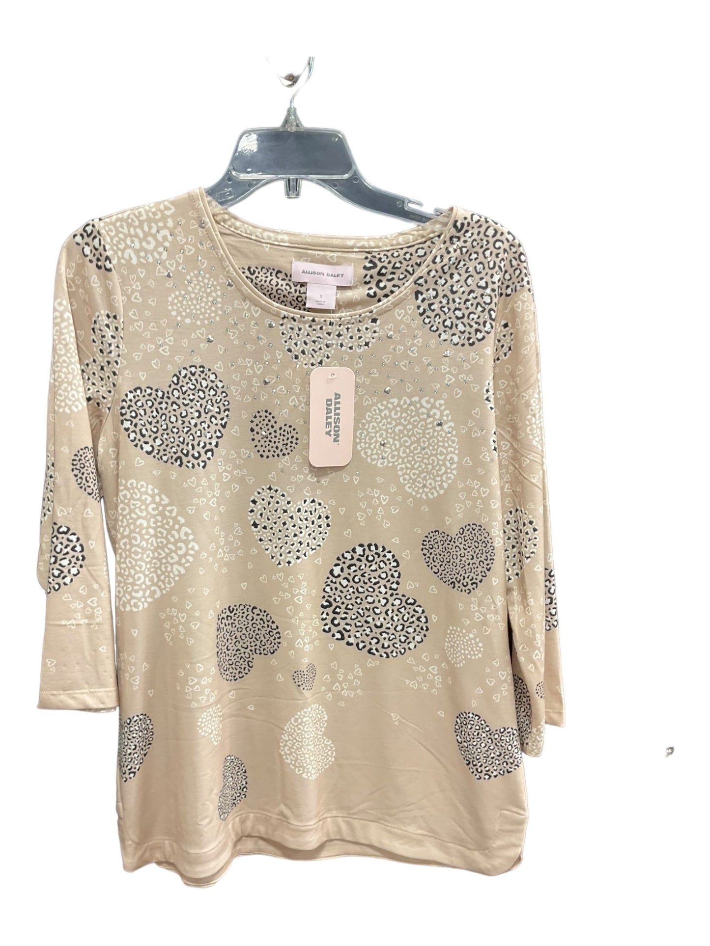 Tan Top Long Sleeve Allison Daley, Size S