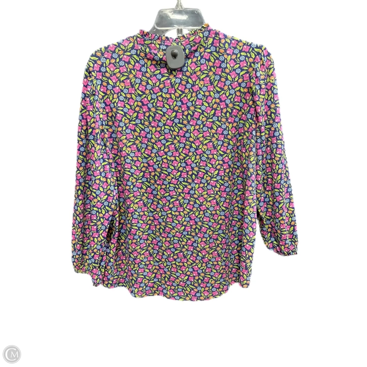 Top 3/4 Sleeve By Croft And Barrow In Blue & Green, Size: L