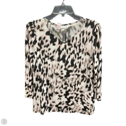 Top 3/4 Sleeve By Calvin Klein In Animal Print, Size: S