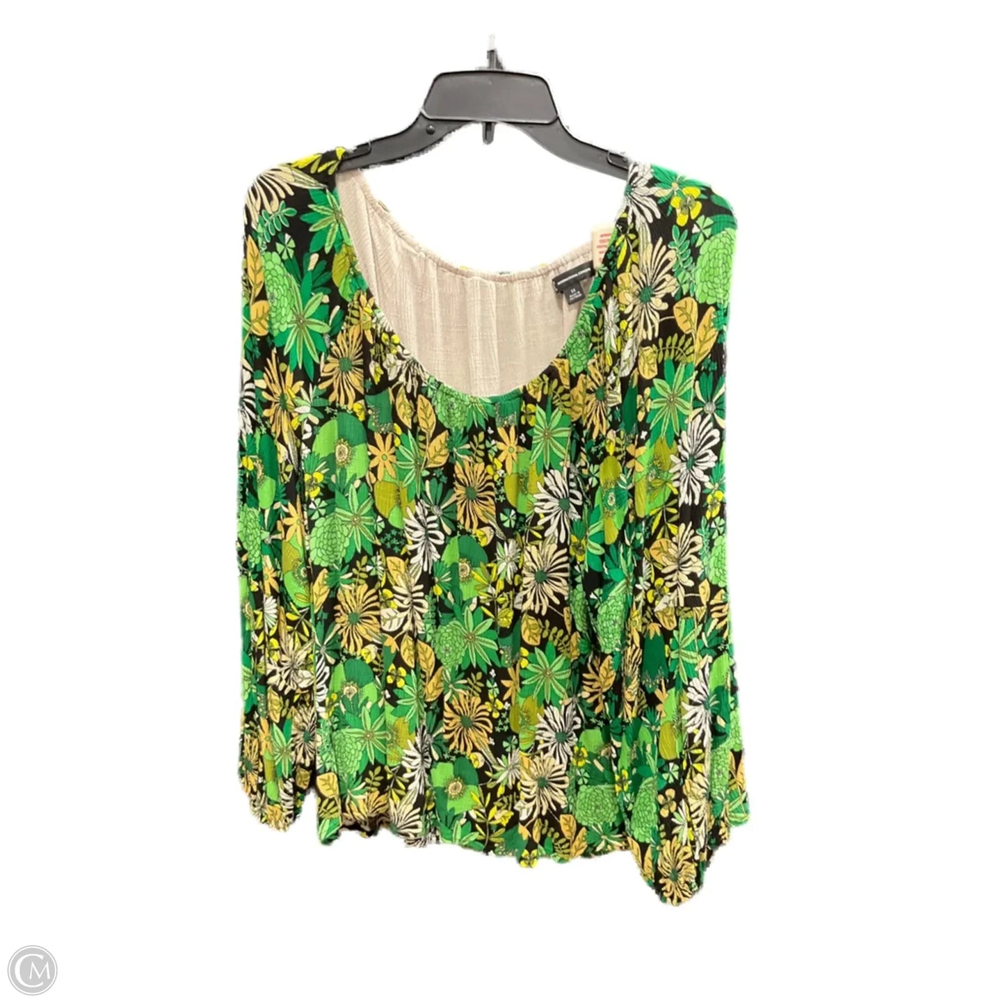 Top 3/4 Sleeve By Inc In Green, Size: 3x