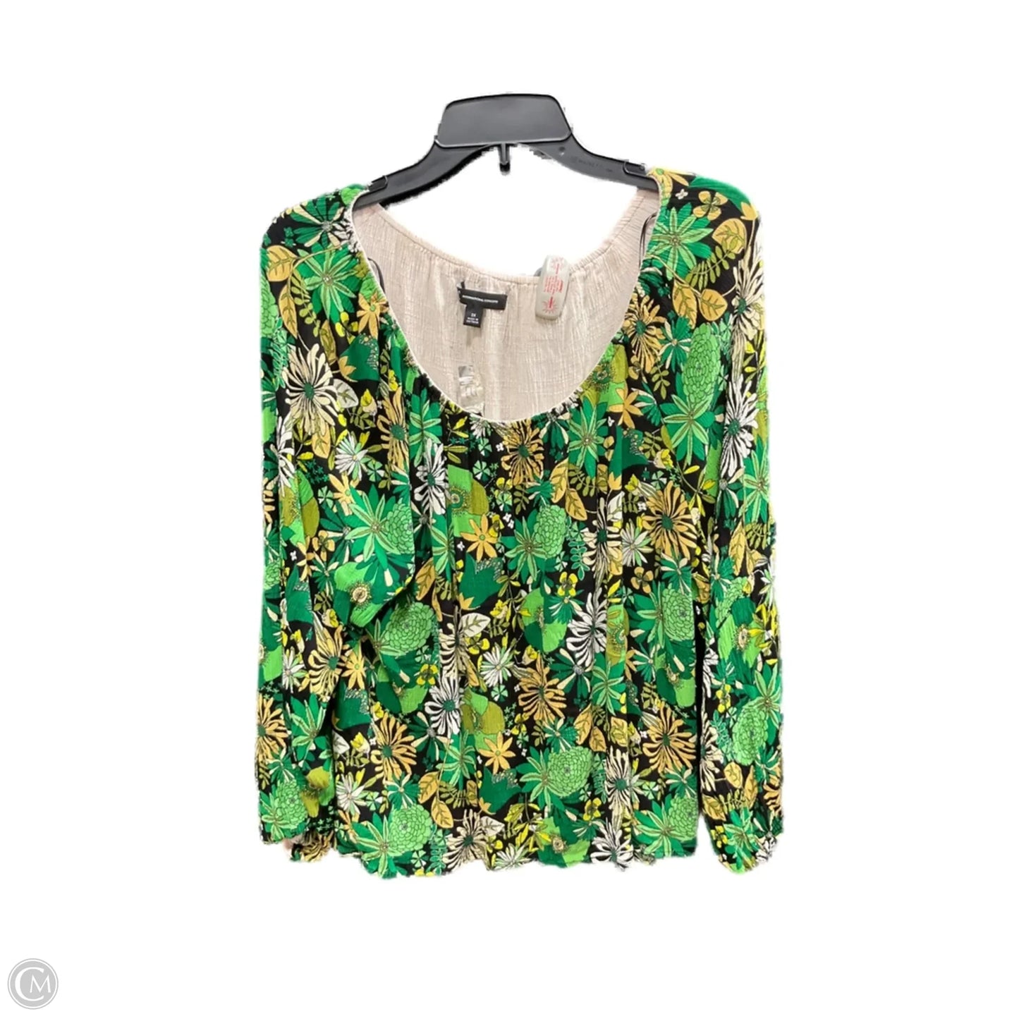 Top 3/4 Sleeve By Inc In Green, Size: 1x