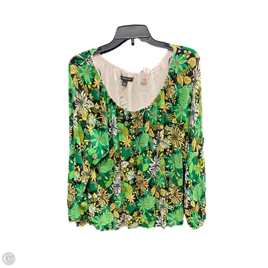 Top 3/4 Sleeve By Inc In Green, Size: 1x
