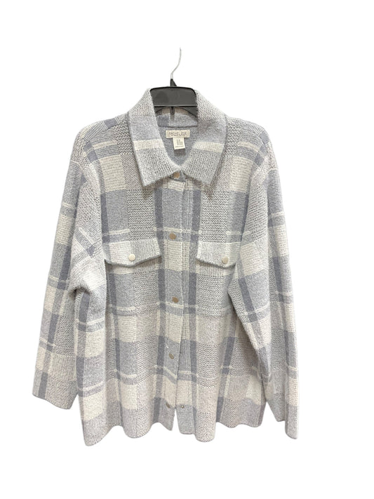 Sweater Cardigan By Rachel Zoe In Plaid Pattern, Size: 3x