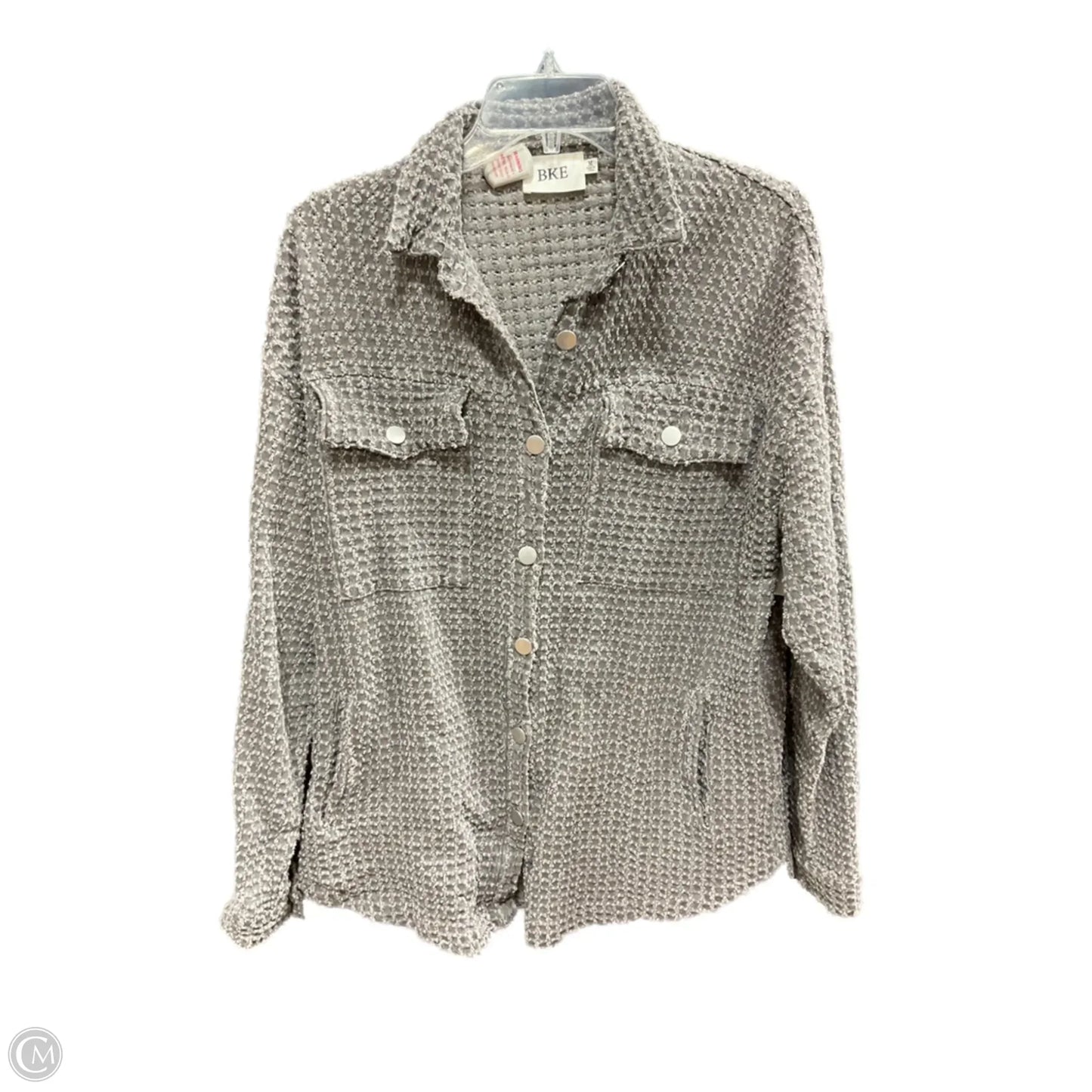 Jacket Shirt By Bke In Grey, Size: M
