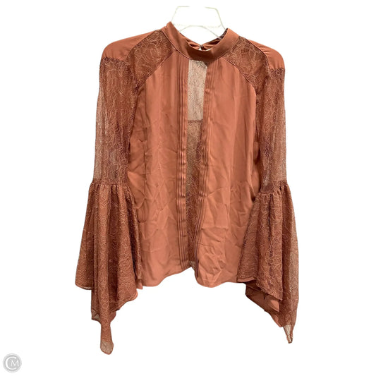 Top Long Sleeve By Express In Peach, Size: M