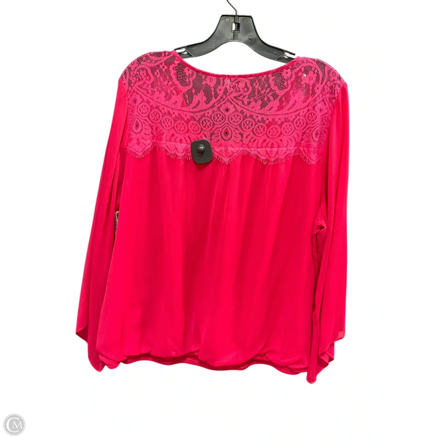 Top Long Sleeve By Agb In Pink, Size: 2x