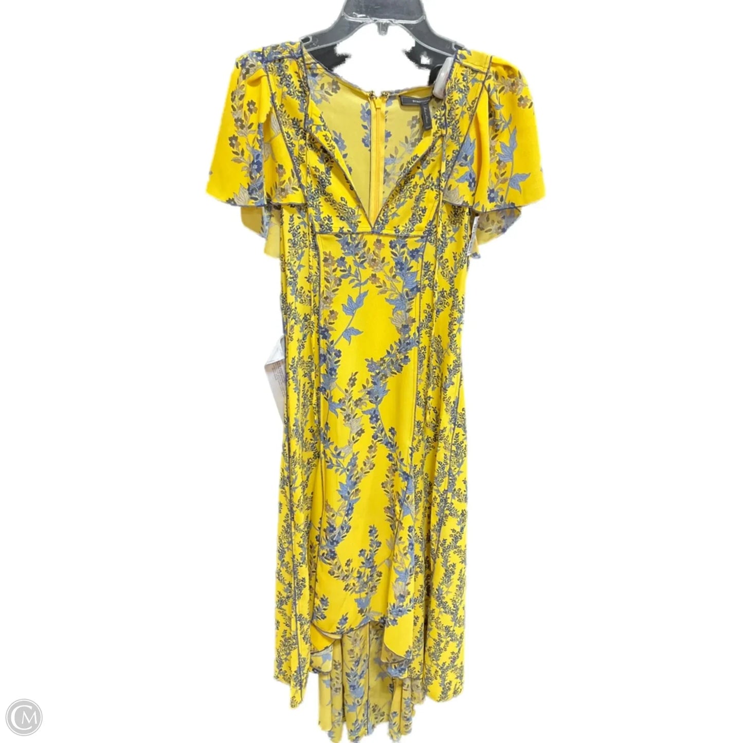 Dress Casual Midi By Bcbgmaxazria In Yellow, Size: Xxs