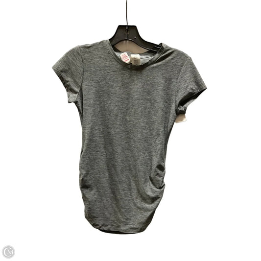 Athletic Top Short Sleeve By New Balance In Grey, Size: S
