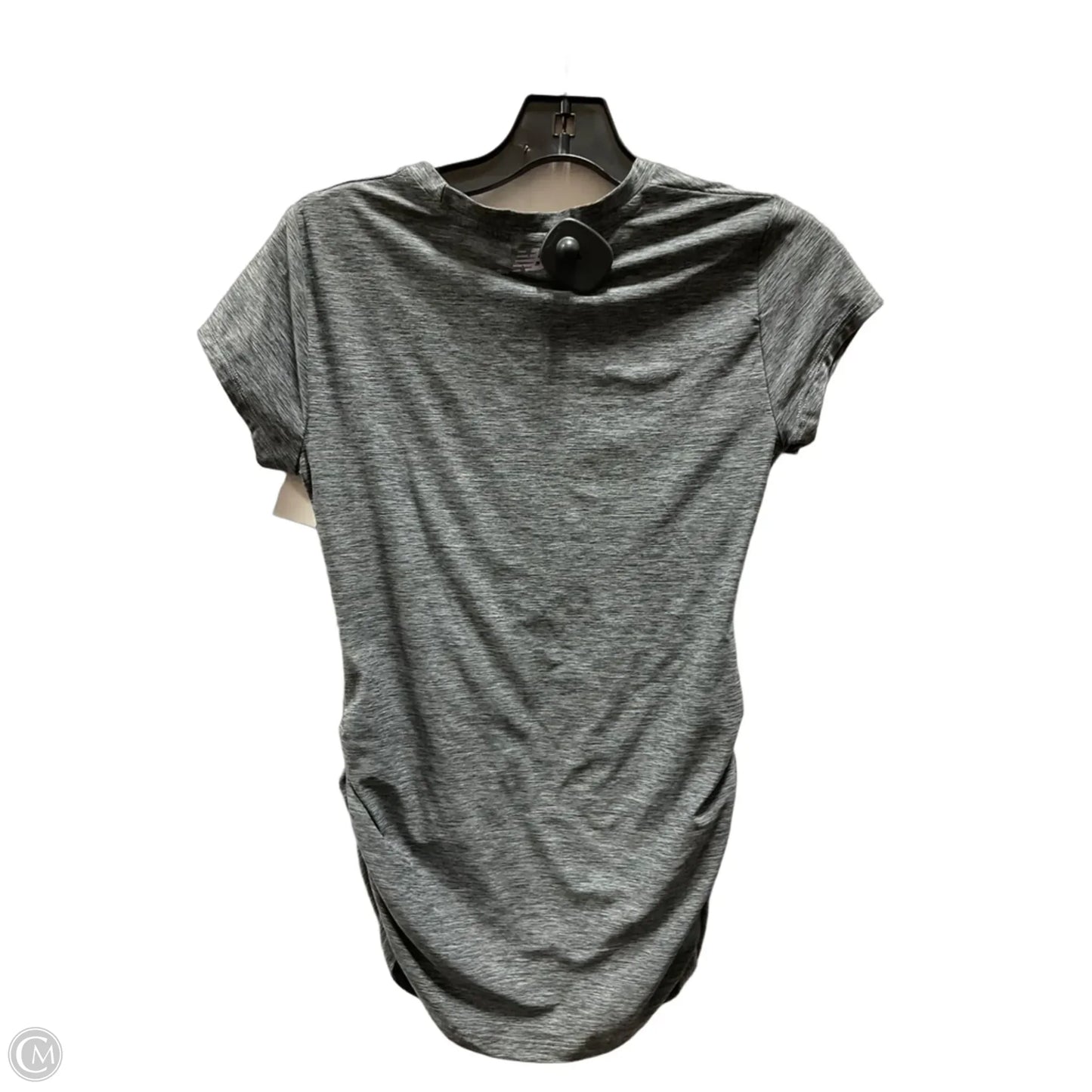Athletic Top Short Sleeve By New Balance In Grey, Size: S