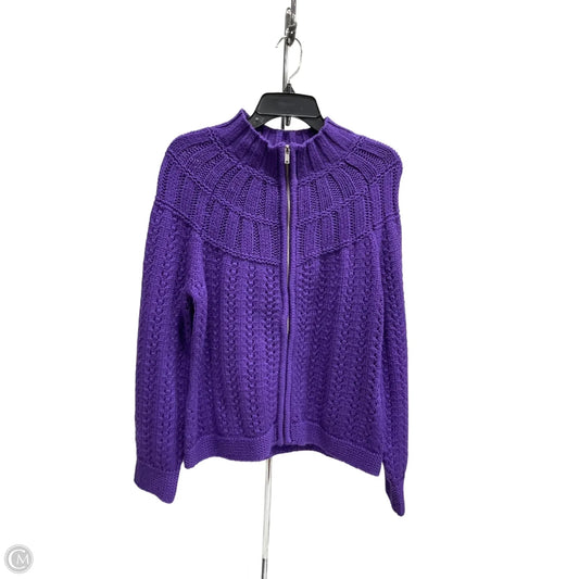 Sweater Cardigan By Talbots In Purple, Size: Lp