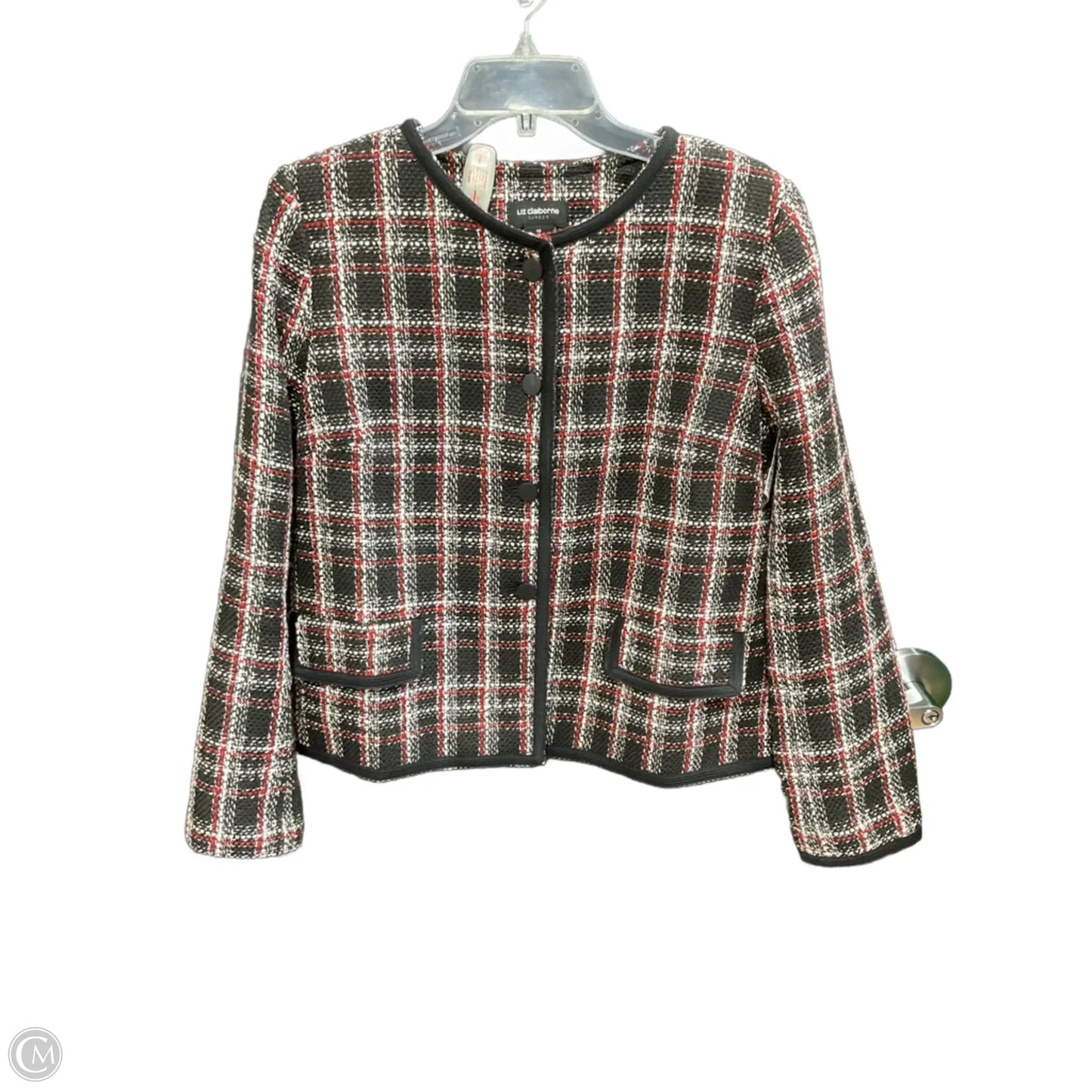 Blazer By Liz Claiborne In Plaid Pattern, Size: M