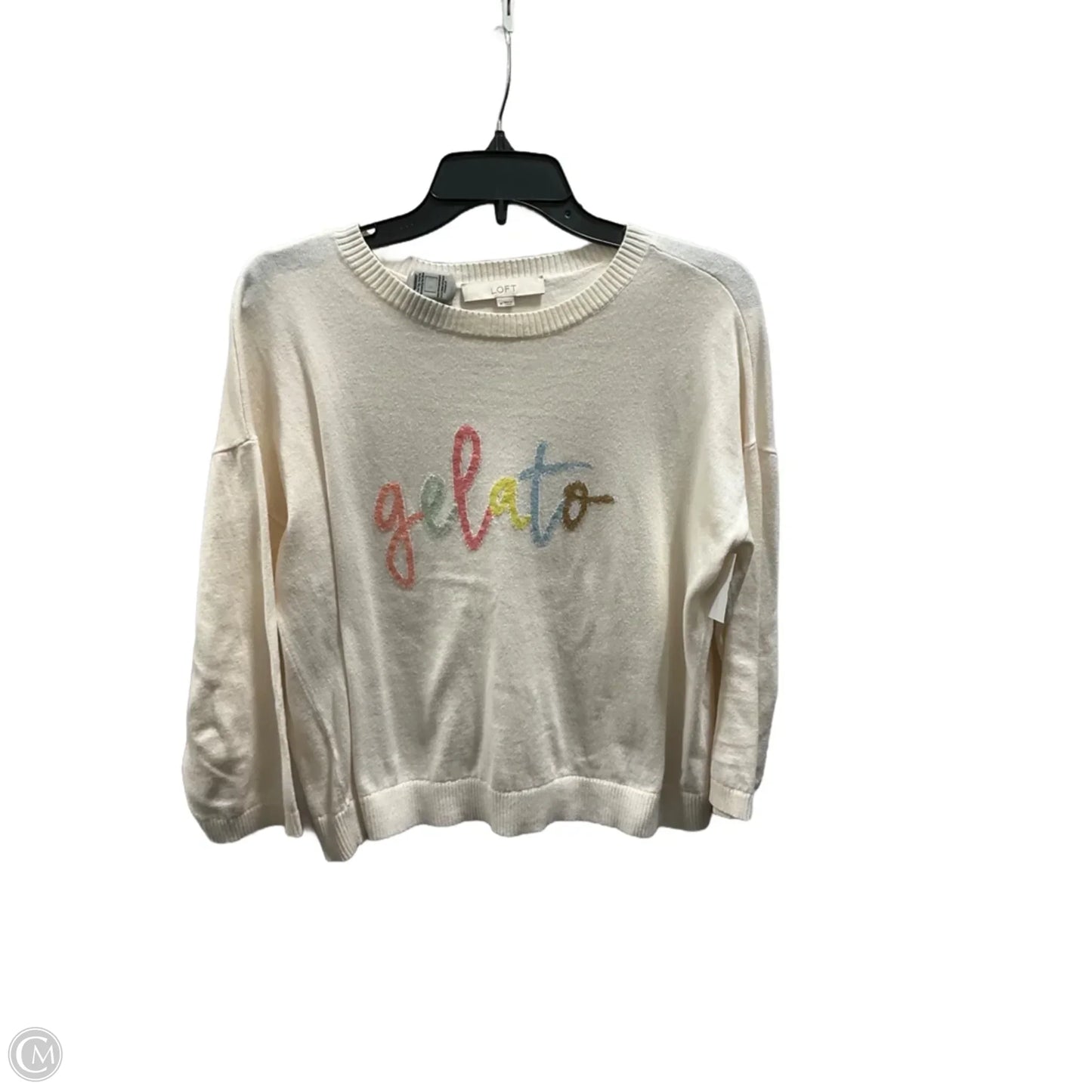 Top 3/4 Sleeve By Loft In Cream, Size: M
