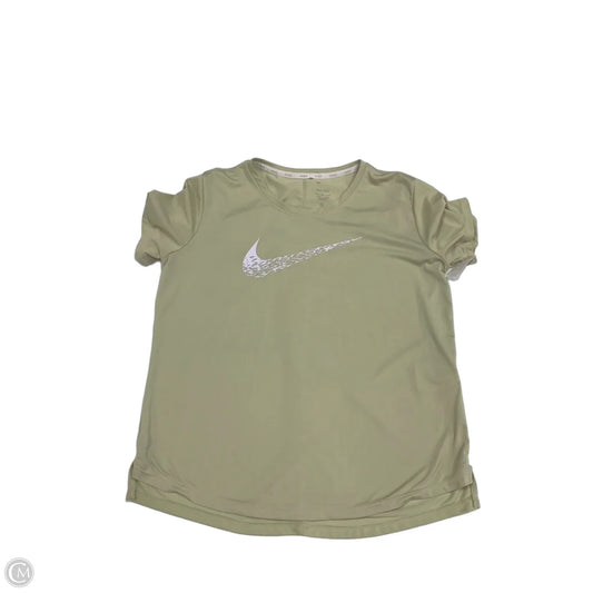 Athletic Top Short Sleeve By Nike In Green, Size: M