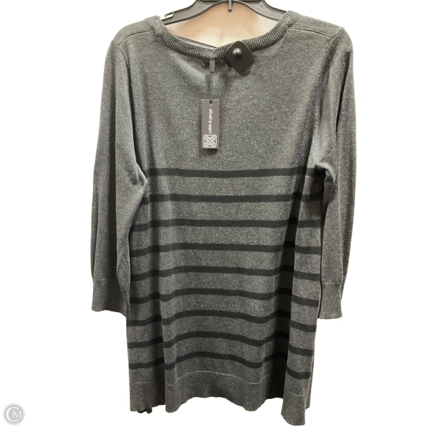 Top Long Sleeve Basic By Cable And Gauge In Grey, Size: L