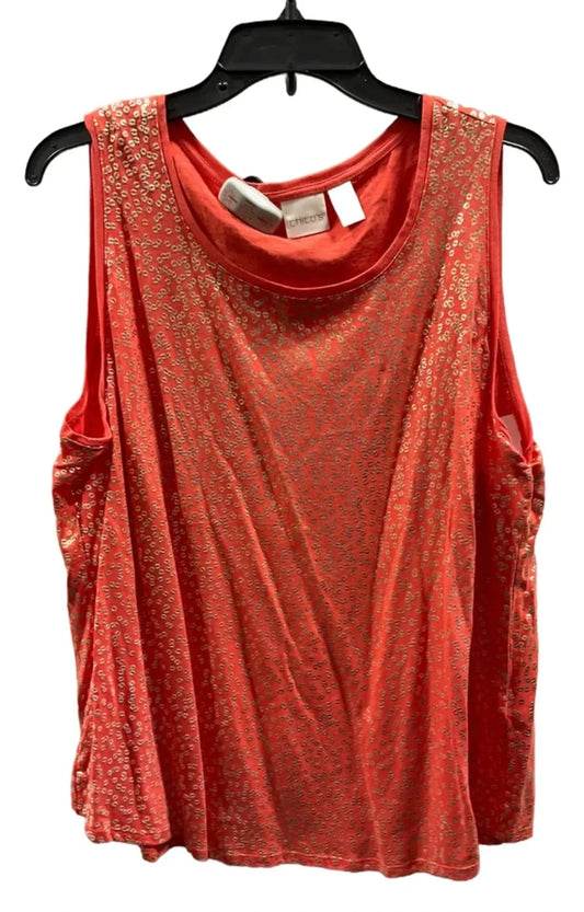Top Sleeveless Basic By Chicos In Orange, Size: Xl