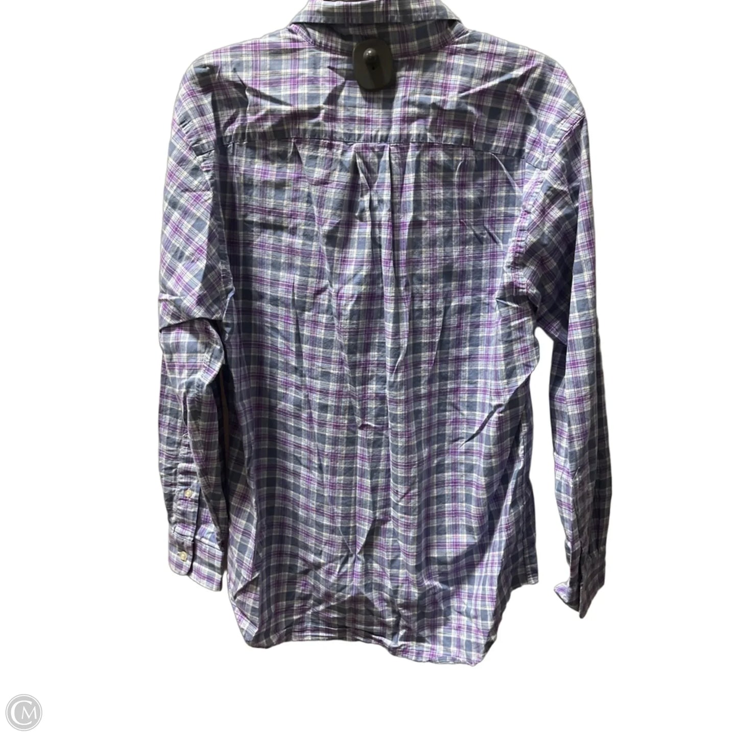 Blouse Long Sleeve By Vineyard Vines In Plaid Pattern, Size: M