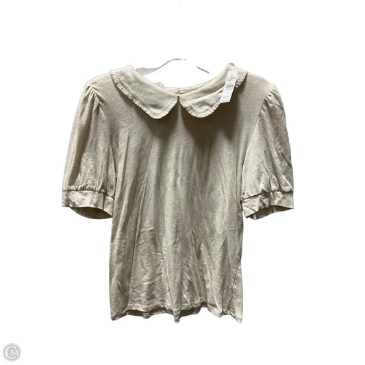 Top Short Sleeve By Loft In Tan, Size: S